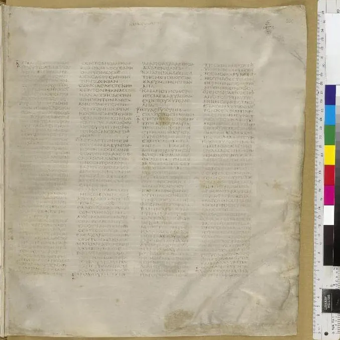 The opening page of the Gospel of Matthew in Codex Sinaiticus
